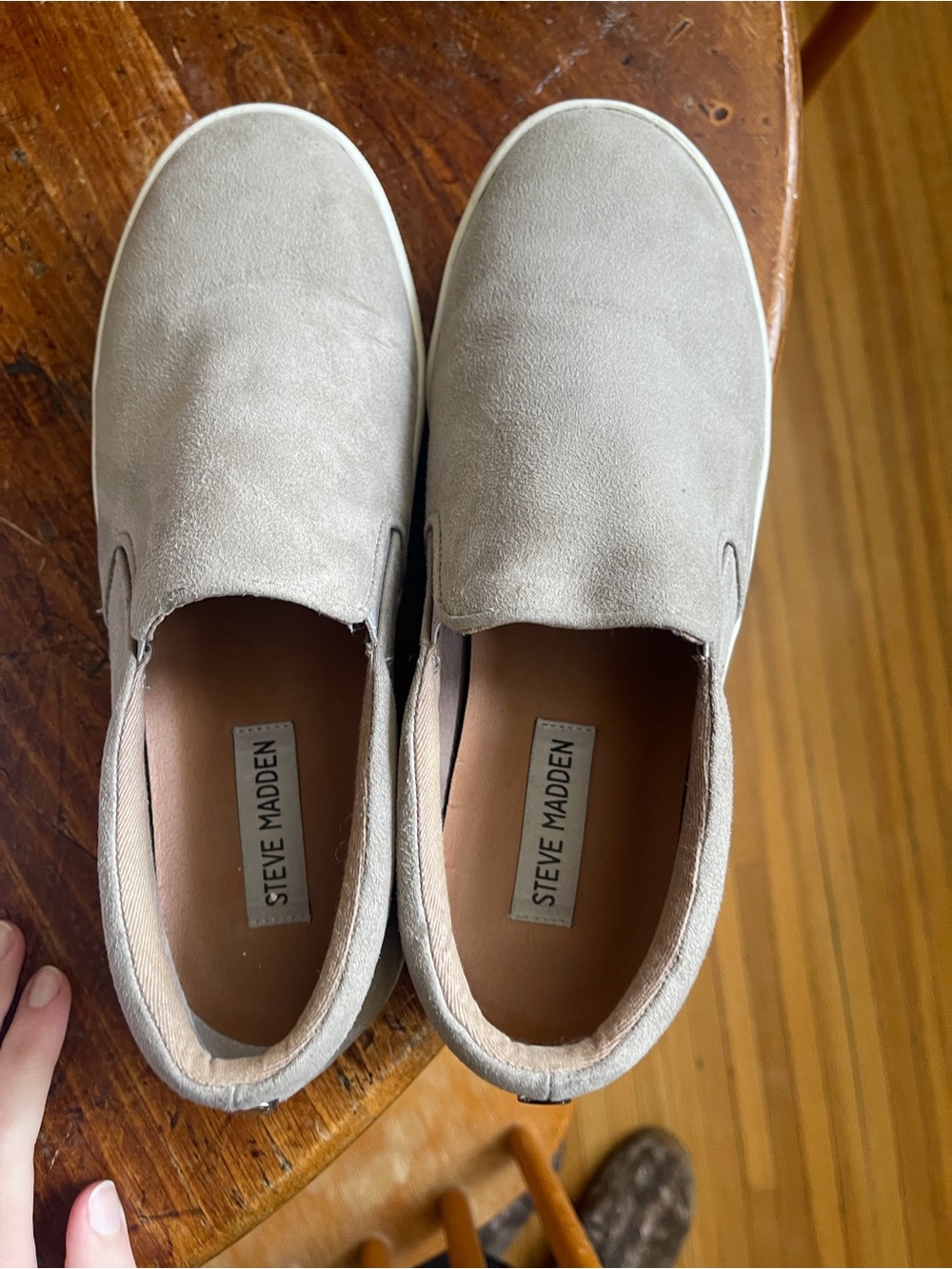 Steve Madden Slip-On Suede Loafers in Light Taupe